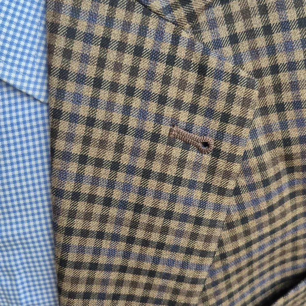 JOESEPH ABBOUD Recent Brown Blue Black Plaid Wool Sz 46 L Mens Sport Coat Blazer